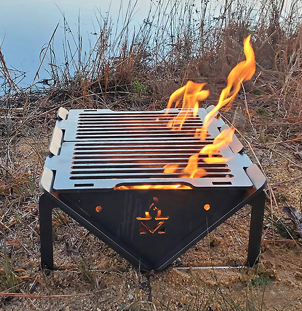 Small Grill S12 Grillderness Best, Camping Grill For Fire Pit