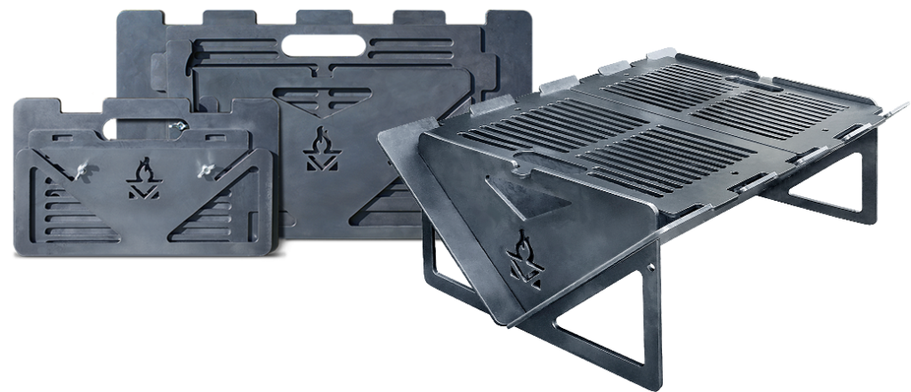 Grill Fire Pit Combo - metal cooking grills for camping or backyard barbecues
